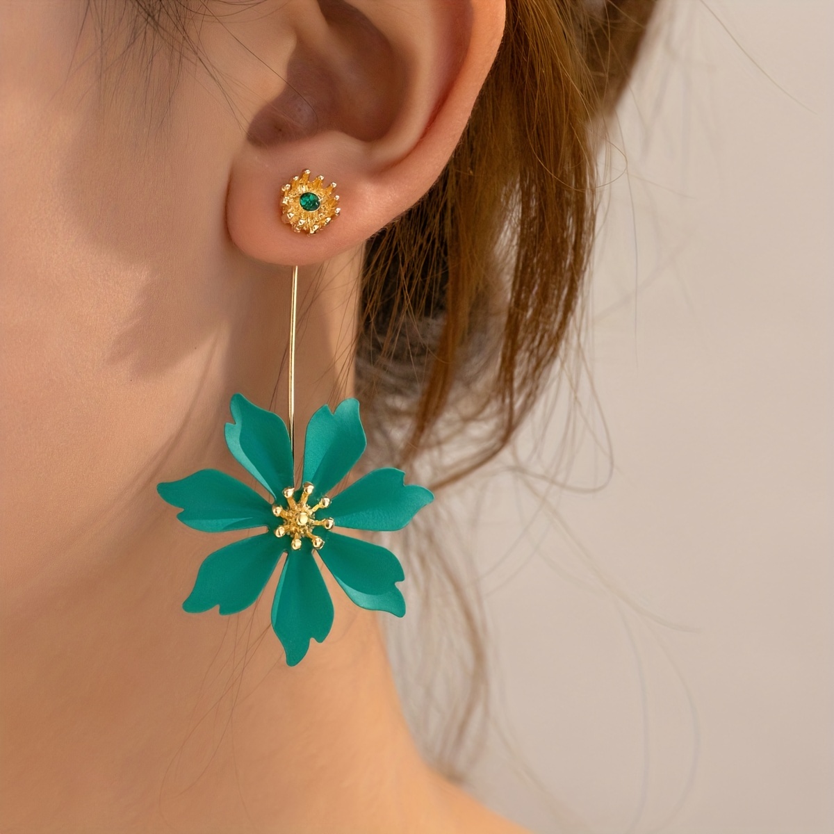 Colorful Floral Dangle Earrings for Women